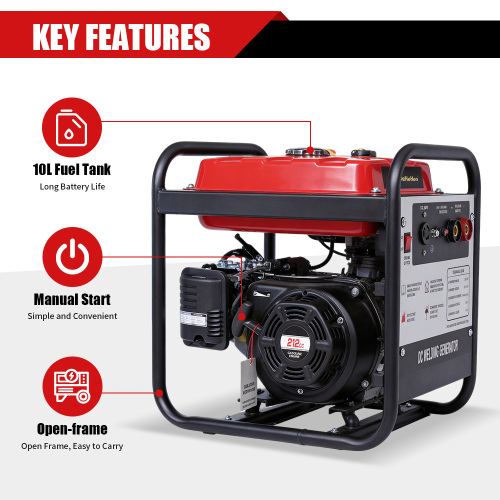 Generador Soldador Gasolina 130A Marco Abierto