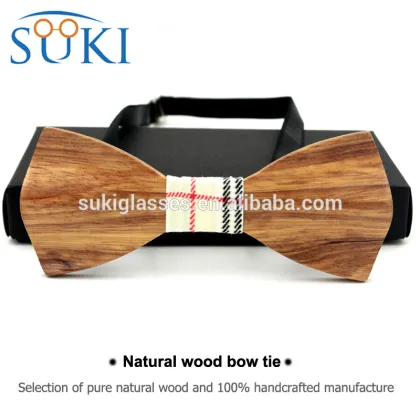 Wood Bow Tie Clip On Bow Tie cotton fabric MENS BOW TIE SBW1004