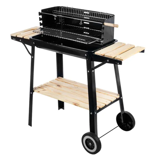 Customized with wheels for easy mobile simple barbecue grill with shelf garden outdoor grill