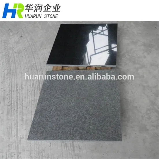 G684 Natural Black Basalt Stones Tile, Flamed and Polished Tile