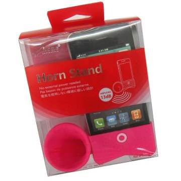 Silicone Horn-type Pink Speaker With Sound Amplification For Iphone4