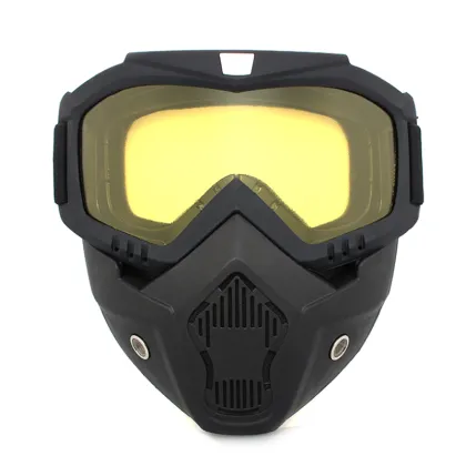Windproof Skull Motorcycle Mask with Detachable Modular Goggles