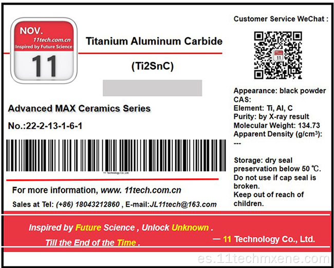 Polvo de metal de transición de transición bidimensional TI2SNC