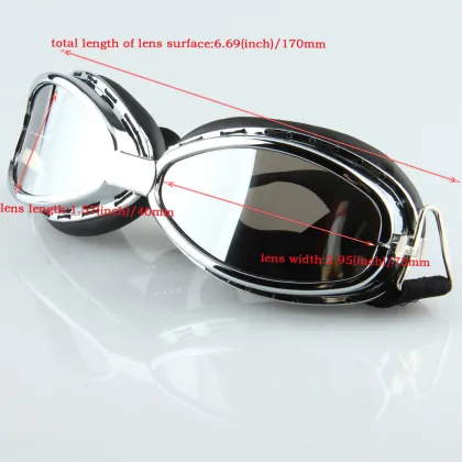 POSSBAY Pilot Cruiser Motorcycle Glasses Bike Riding Goggles Eyewear Protect Glasses Lens UV-Protection Cafe Racer