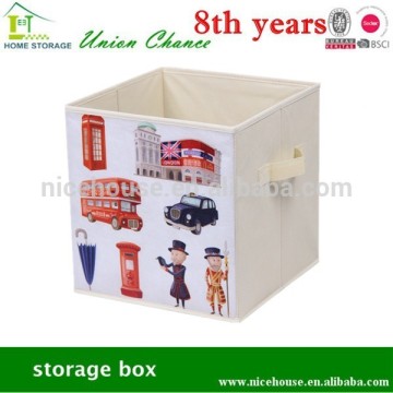 pp nonwoven fabric foldable storage cube,printed light design, easy to carry out and accept