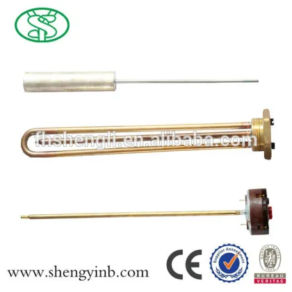 double safety electric power water heater tube with anode carrier
