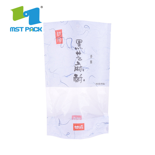 Recyklujte biologicky rozložitelné papírové tašky na rýže se zipem