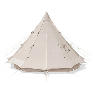Cotton Pyramid Tent for 5-8 Persons - Windproof Camping Tent for Outdoor Activities