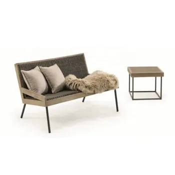 Waterproof Aluminum Teak Wood Sofa Chair - Outdoor Leisure Garden Furniture