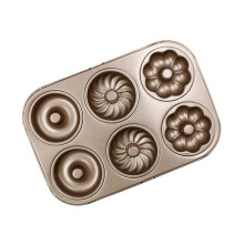 Molde para hornear rosquillas de 6 tazas con forma de tres flores