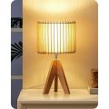 Wood Tripod Bedside Table Lamp