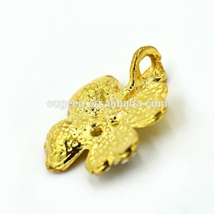 lucky clover plating alloy with stone acrylic frame pendant