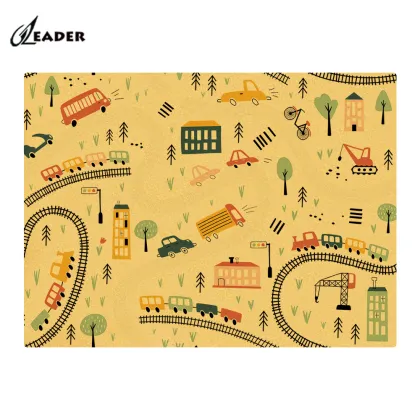 Children Cork Yoga Mat with 24 Illustrated Poses