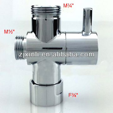Valvola del deviatore per doccia da bagno in ottone, kit doccia acqua separata il divertimento dell'acqua separato, m3/4 "-m1/2" -f3/4 "
