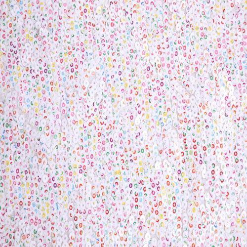 Summer 3mm+7mm Print Sequin Multicolor Embroidery Fabric