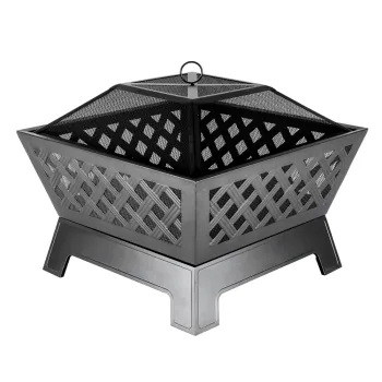 28" square fire pit with fork