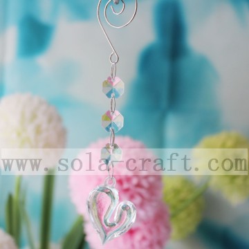 Quality Guaranteed 33*41MM Heart Shape Pendant And 14MM Octagon Beads Chandelier Plastic Shade