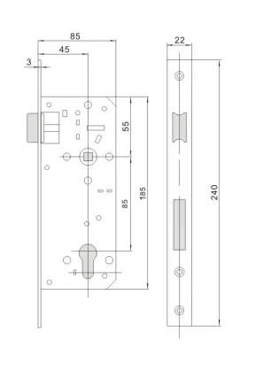 Wooden Doors lock body 8545