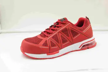 Red upper fashion design breathable mesh safety shoes