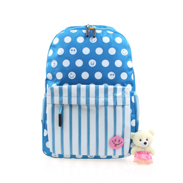Cute Korean Style Double-Shoulder Book Bags Fashion Girls Women Canvas Dots Schoolbag Middle School Students Backpacks