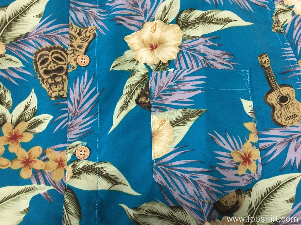 Polyester print hawaiian shirt