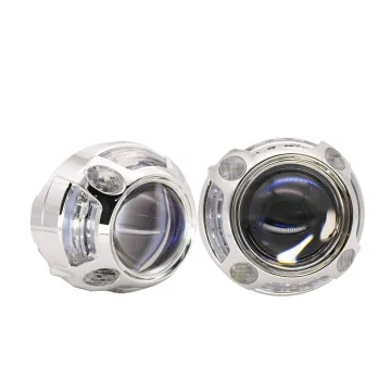 TAOCHIS YT106 3.0-inch Bi-Xenon Projector Lens Shroud LED DRL Universal Car Headlights Chrome Angel Eyes Retrofit