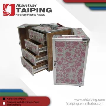 Double Open Aluminum Hair Stylist Beauty Cases With 4 Drawers