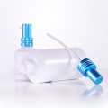 Opal white dropper bottle with blue aluminum pump