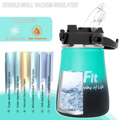 Trendy 1000ml Insulated Vacuum Flask Metal Water Bottle