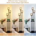 Country style vertical floor lamp with rope shade