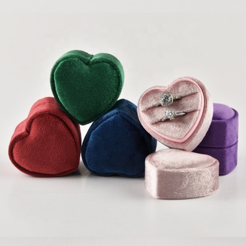 velvet Heart shape fashion wedding ring packing box