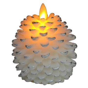 Christmas Pinecone Led Flameless Battery Candles With Timer