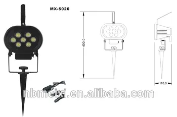 2016 best selling 7watt rechargeable flood light with insert link super bright
