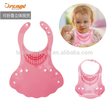 100% food grade easy clean 2 in 1 Cute animal shape waterproof bandana baby bib silicone