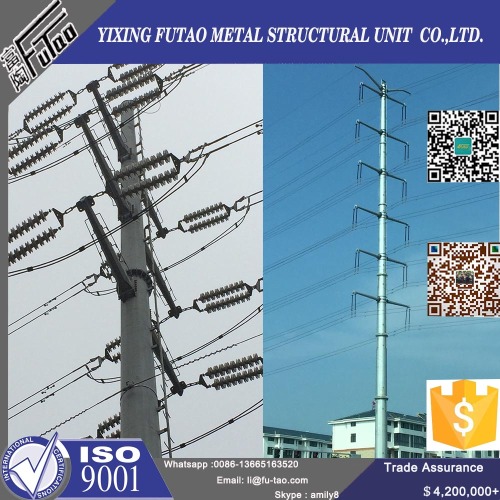 132Kv High Voltage Electric Polygonal Steel Pole