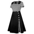 Women's Vintage Pin Up Stripes Sailor Dress