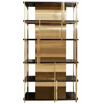 Modern Luxury Stainless Steel Bookshelf Display Rack