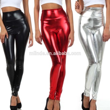 Leggings Manufacturer Dance Costumes Custom Made Euro Classic Pants High Waist Stretch Shiny Liquid Metallic Leggings