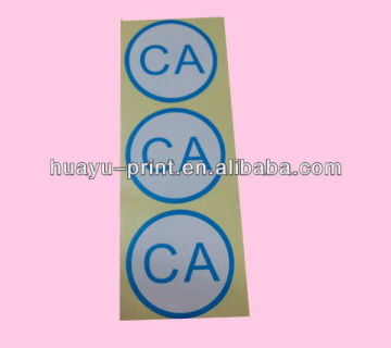 round CA label