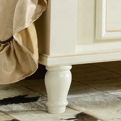 American Style Brown Leather Headboard MDF Wooden Double Bed