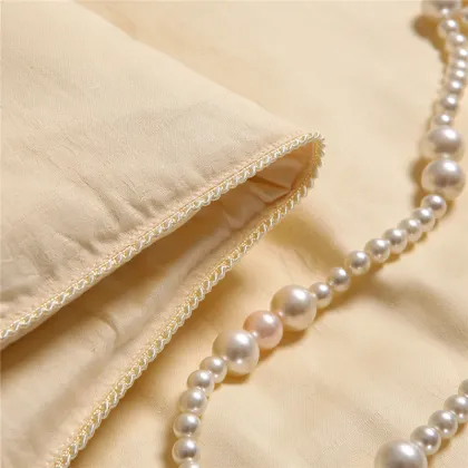 Satin Cotton Silk Quilt-Beige