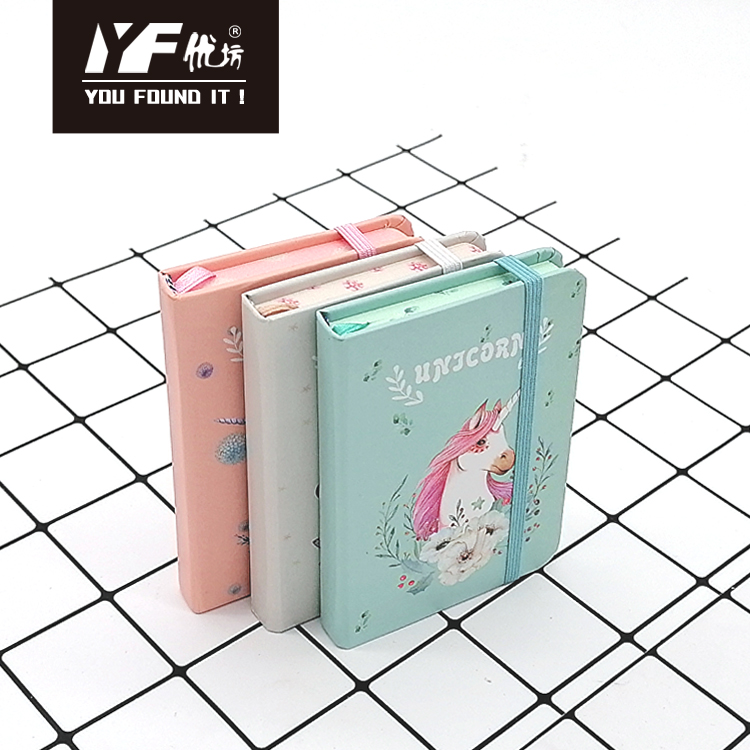 Custom cute unicorn cover strap hardcover notebook