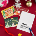 お祝いシーズンのお祝いのための手作りのクリスマスカード