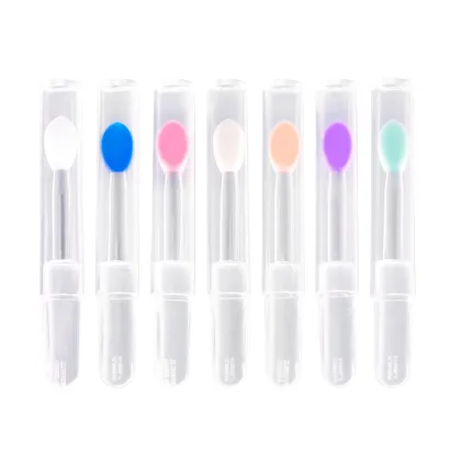 Soft Silicone Lipstick Makeup Brush with Protective Cover
