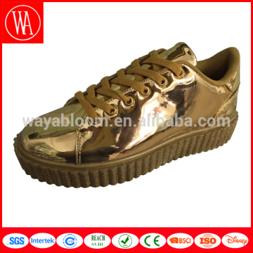 wedge women golden shoes