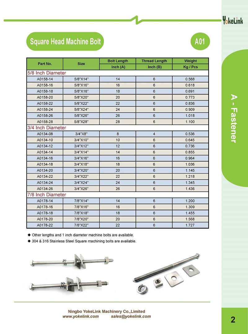 3-4-square-head-machine-bolt-cone-point-IEEE C135.1 -HDG-2