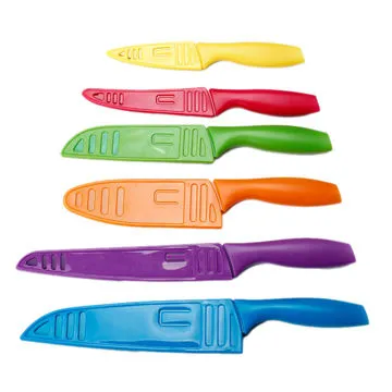 Iridescent stainless steel fruit carving knife sets