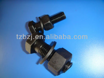 M8-M56 high strength black finish ASTM A325 hex structural bolt /A563 nut /F436 flat washer