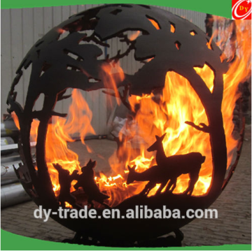 Decorative outdoor iron mild steel fire pits,china carbon steel fire ball/sculpture