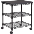 3 Tier Rolling Cart Printer Steel Shelves